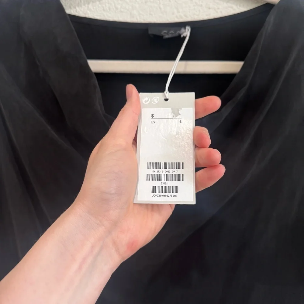 NWT Cos Womens‎ Size 6 Black Sheath Drape Neck Dress Office Preppy Minimal Boho - Picture 4 of 12